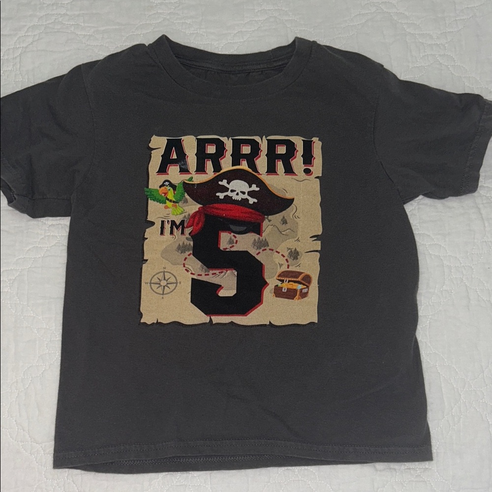 Pirate Themed Black Kids T-Shirt